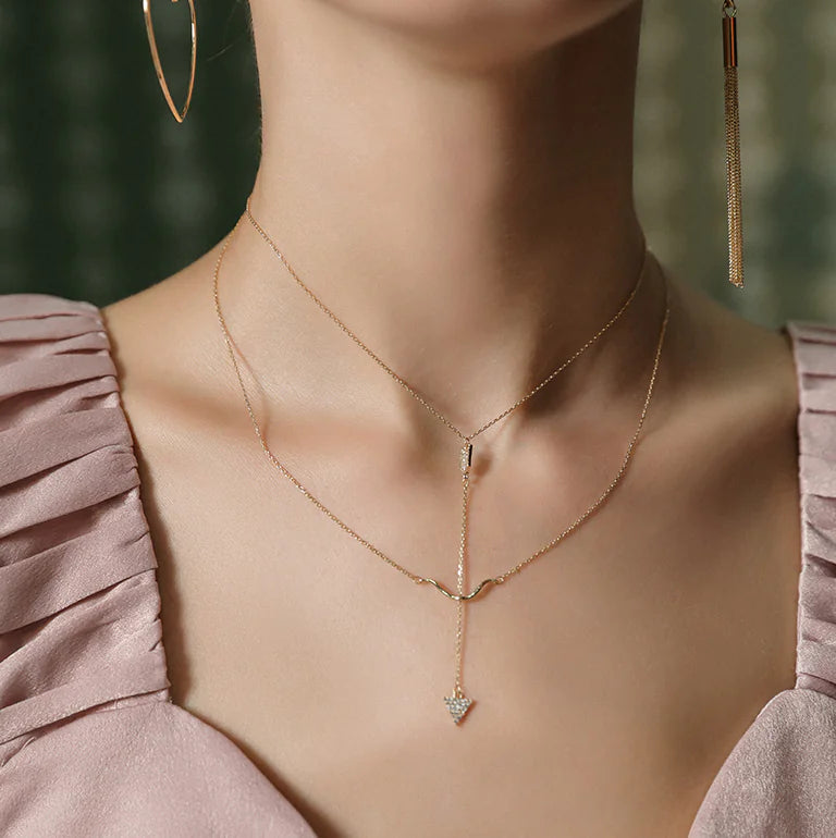 Zengliu Designer Layered Necklace with Arrow Pendant