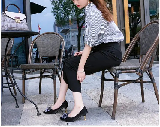 New Women's Black Stiletto Heels, Pointed Toe Design