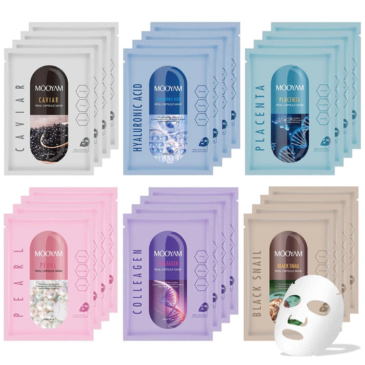 Skincare Gift Set – 24 Pack Hydrating Collagen & Hyaluronic Acid Masks