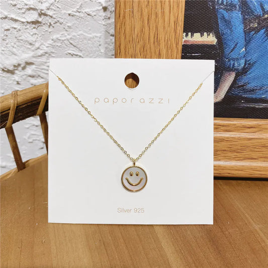 925 Silver Smiley Face Necklace for Women