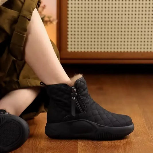 Women's Thick Sole Winter Snow Boots, Cozy Short Boot