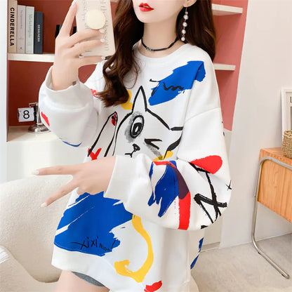 2023 Women's Cartoon Loose Fashion Hoodie Jacket