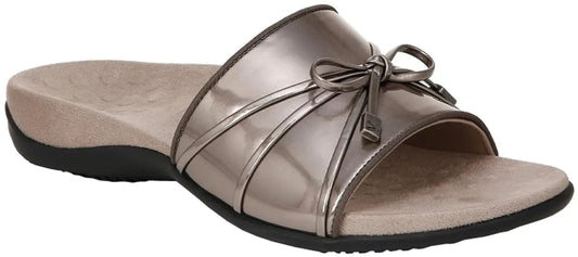 Vionic Bella Slide Womens Comfort Supportive Sandal Pewter - 6.5 Medium