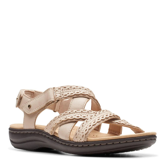 Clarks Womens Laurieann Rena Flat Sandal Sand Combi 9 Wide