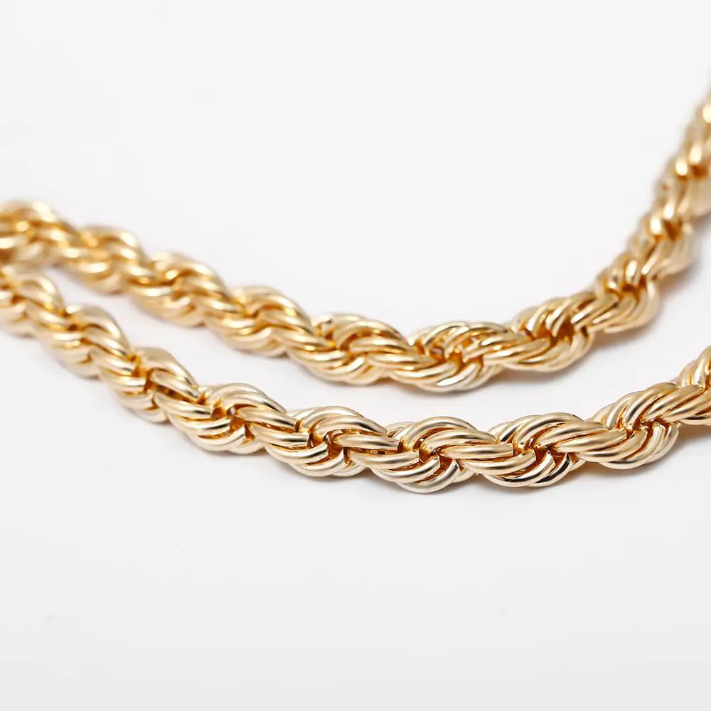 Simple Layered Twisted Chain Necklace for Women