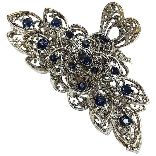 Large Retro Flower Hairpin Clip – Vintage European Style Alloy Hair Accessory for Women