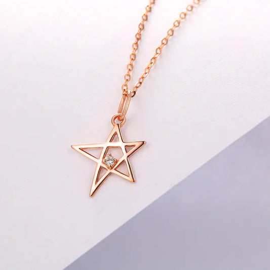 14k Gold Star Pendant Necklace for Women