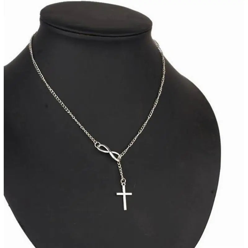 Simple Solid Color Cross Necklace for Women