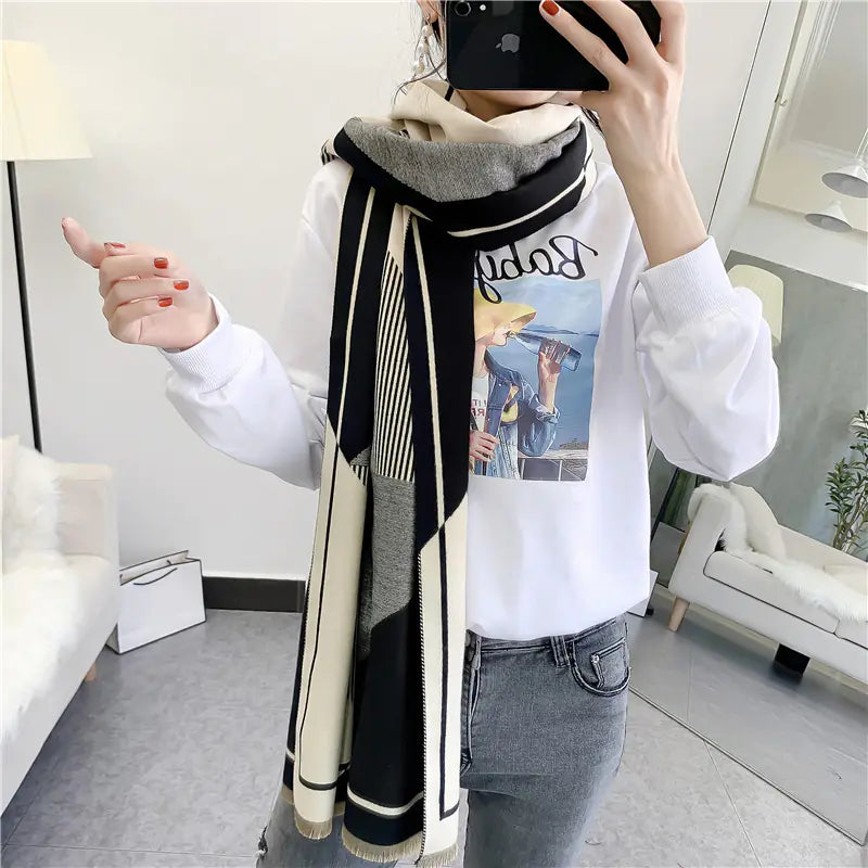Autumn Women's Scarf - Thick Warm Vintage Shawl