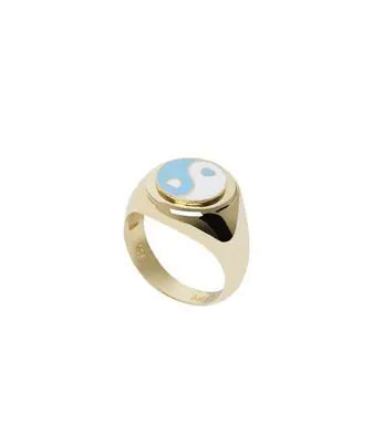 Daisy Enamel Ring - Chic Designer Gold Party Ring