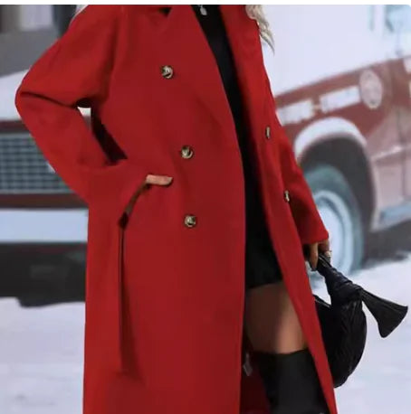 Women's Thick Lace-up Double-breasted Trench Coat