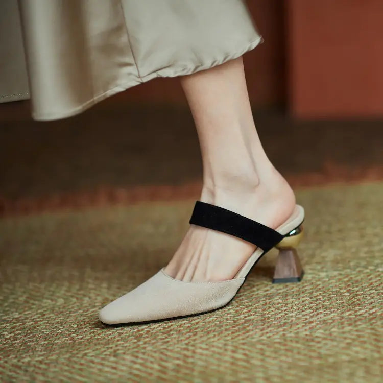 2023 New All-Leather Women's High Heel Shoes