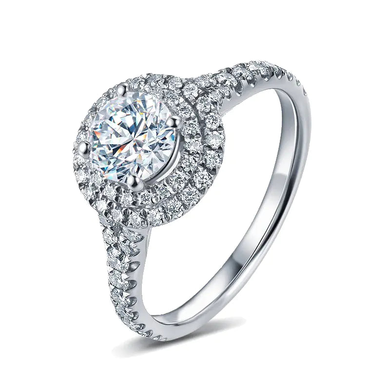 "Full Rhinestone Ring, Elegant Wedding Band, Zircon Ring"