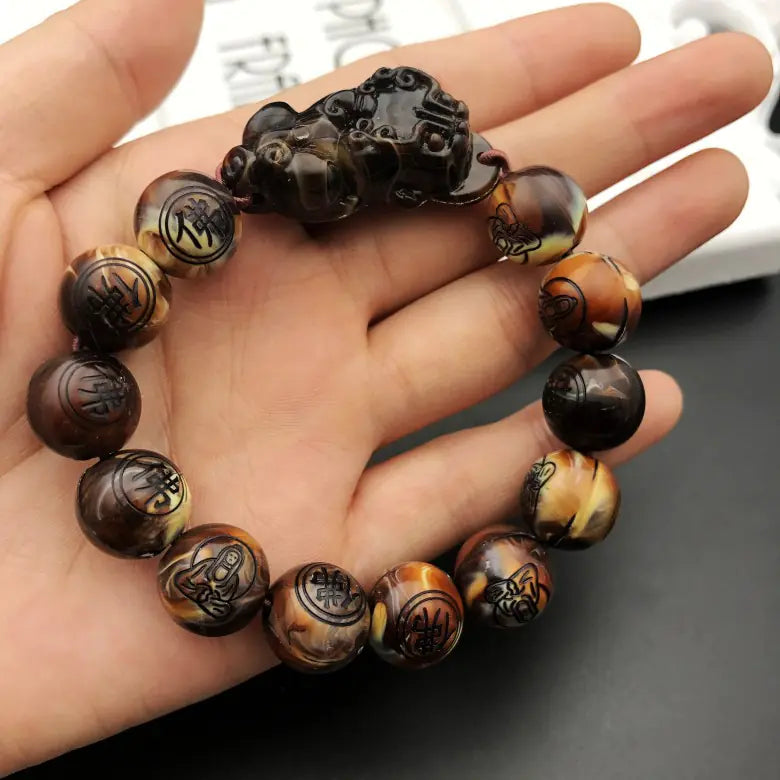 Money Drawing Pi Xiu Acrylic Beads Bracelet