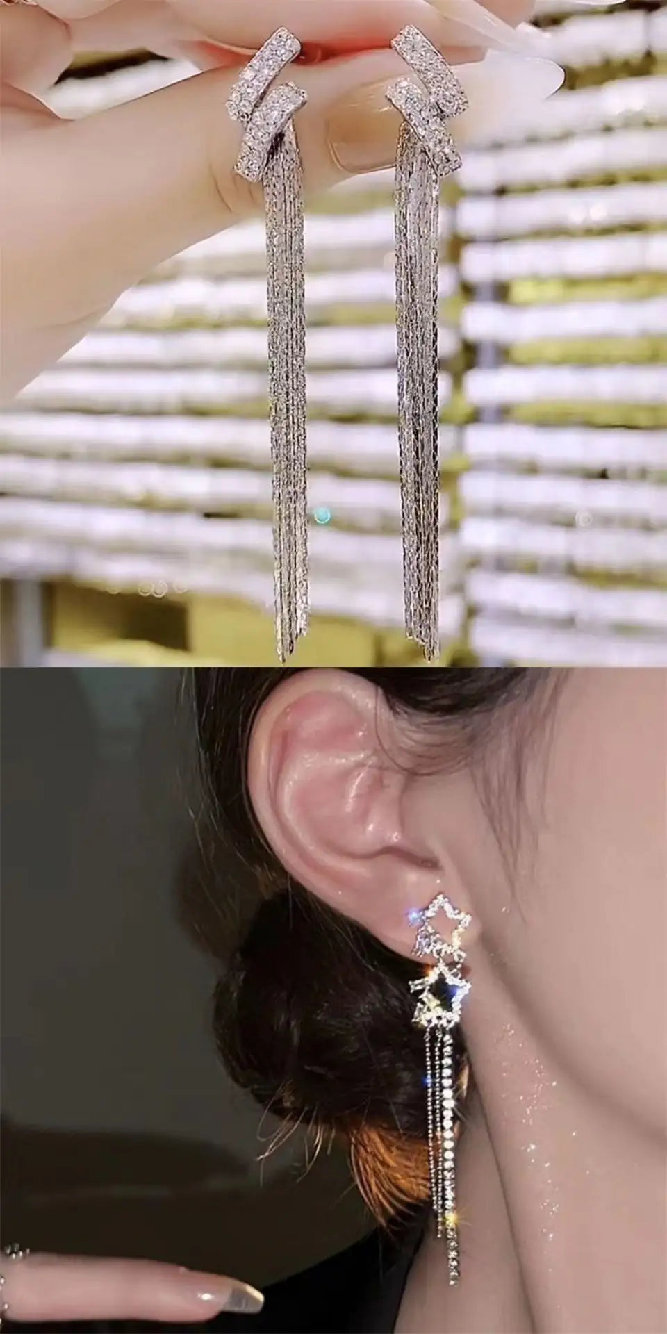 Water Drop Tassel Earrings Earrings Simple