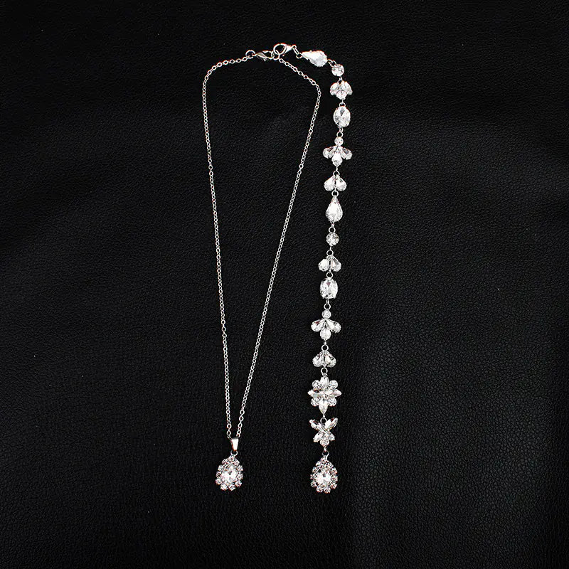 Minimalist Rhinestone Back Chain Necklace for Women