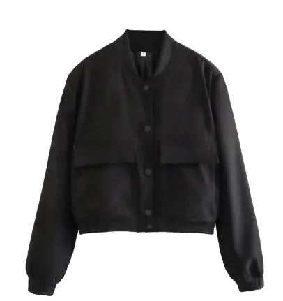 Loose Casual Bomber Jacket for Women – Lightweight Streetwear Coat