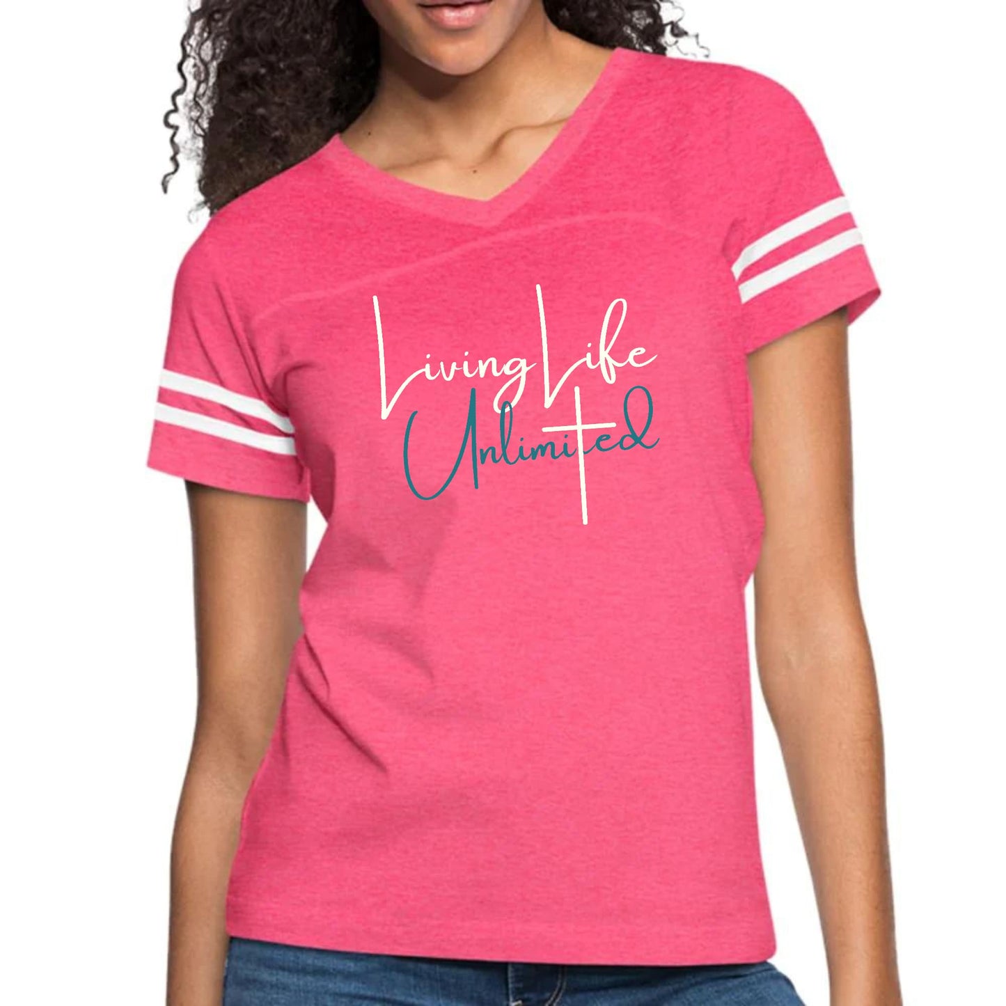 Womens Vintage Sport Graphic T-shirt - Living Life Unlimited-3
