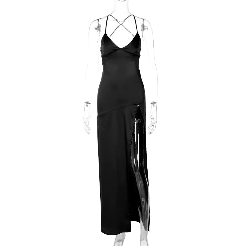 2024 Spring Women's Fashion V-Neck Backless Dress