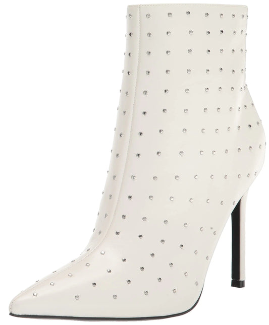 Nine West Womens Farrah Ankle Boot White 5.5