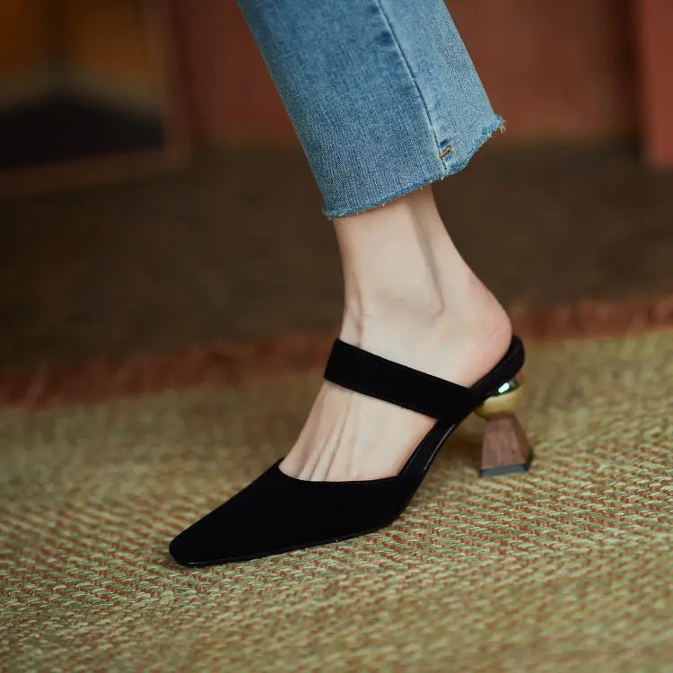2023 New All-Leather Women's High Heel Shoes