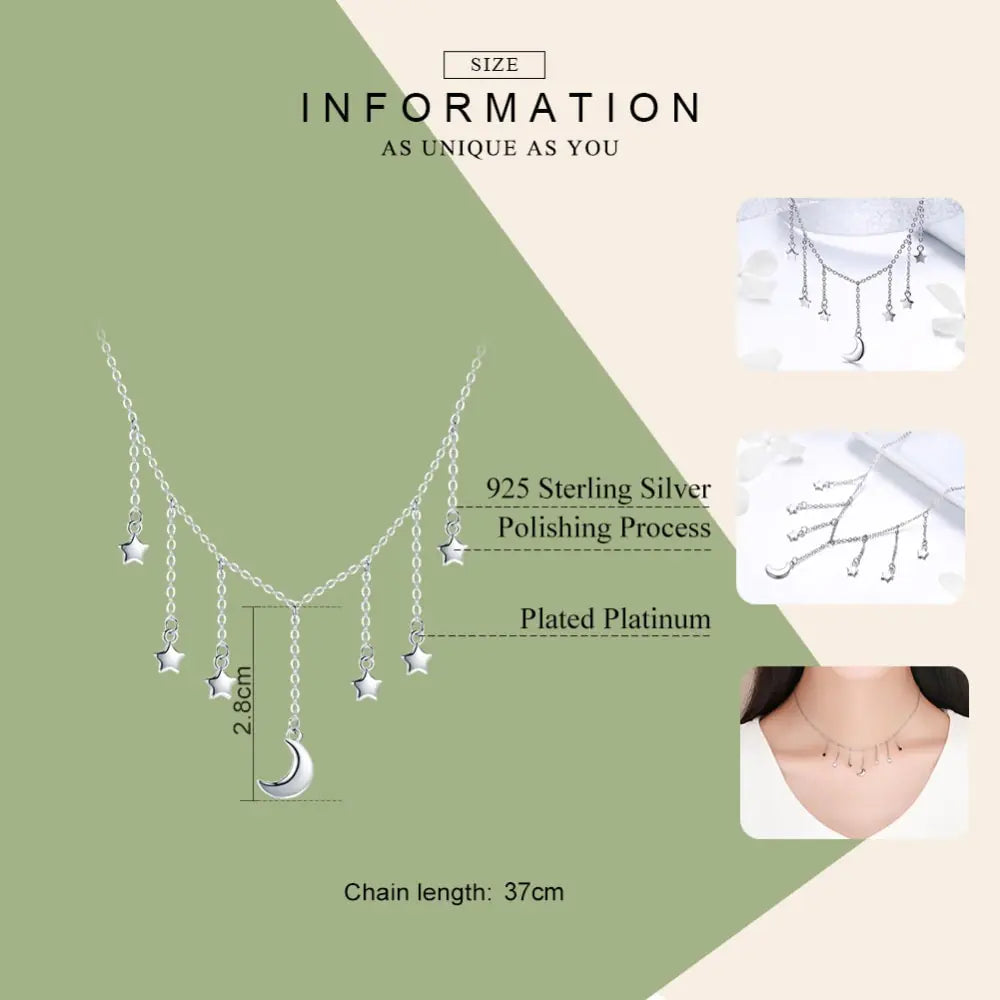 Star and Moon Necklace for Women