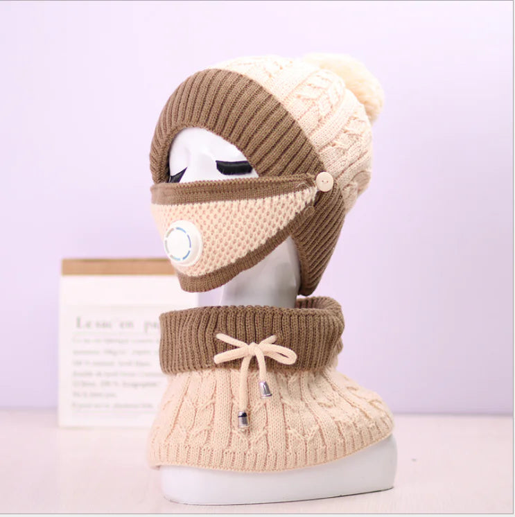 Winter Cycling Face Mask and Fleece Neck Warmer Set