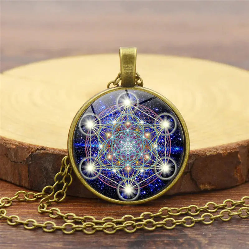 Mandala Sacred Geometry Gemstone Necklace for Women