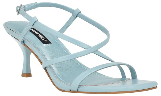 Nine West Womens HAYA Heeled Sandal Light Blue 450 7