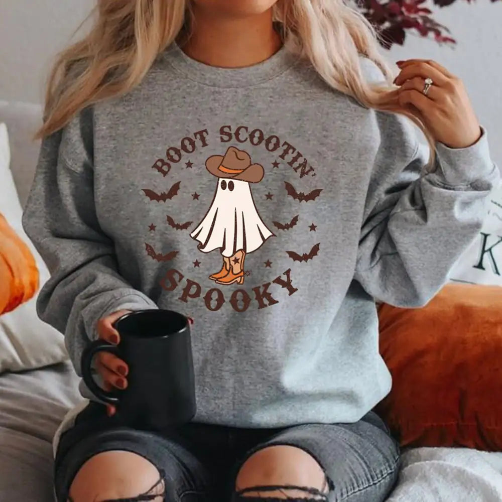 Cowboy Ghost Halloween Hoodie - Boot Scootin Spooky