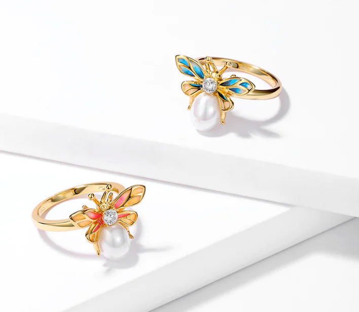 Bee Ring, Open-Finger Adjustable Ring
