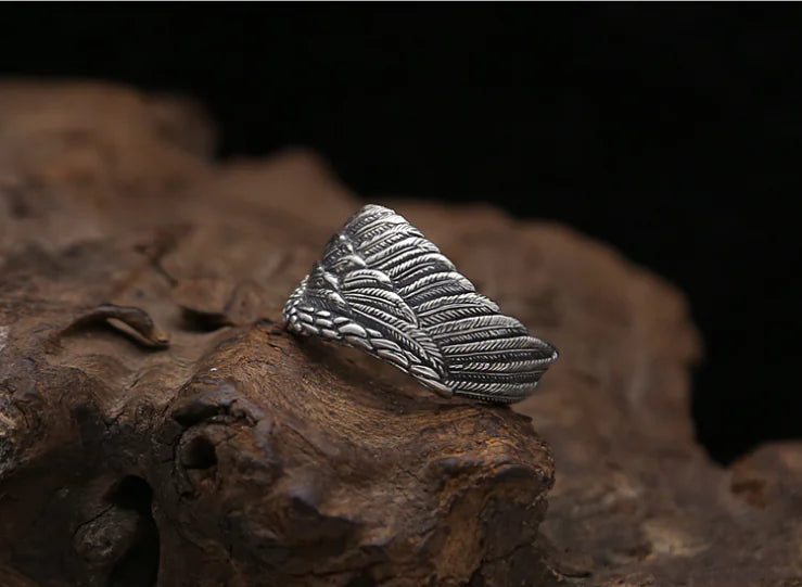 Eagle Wing Ring, 925 Sterling Silver Men's Ring