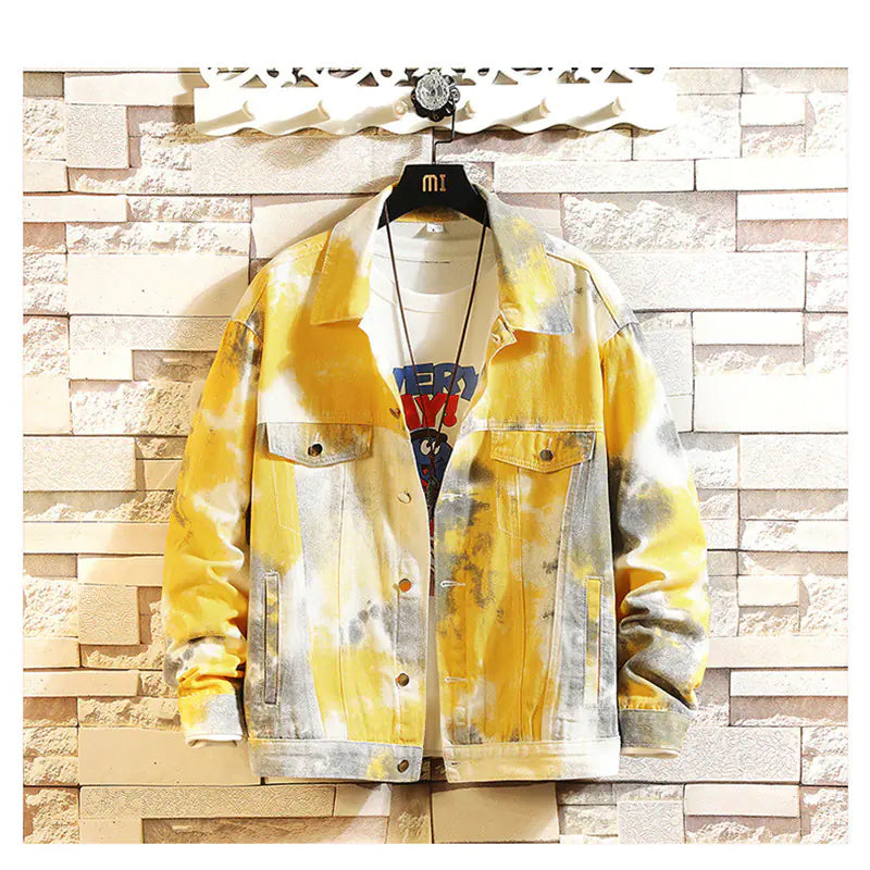 Men's Camouflage Color Denim Jacket
