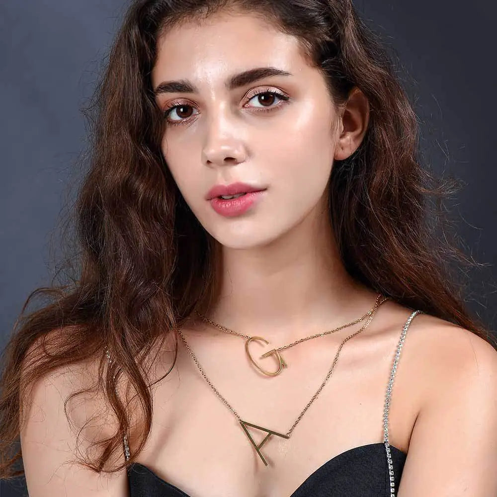 Titanium Steel Initial Necklace for Women