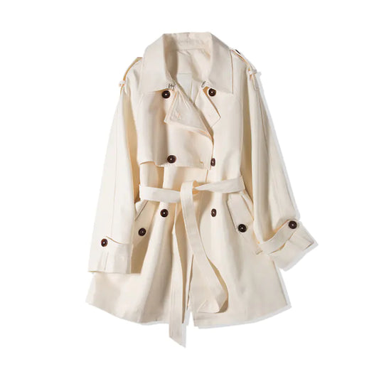 Trendy High-End White Windbreaker Jacket for Women