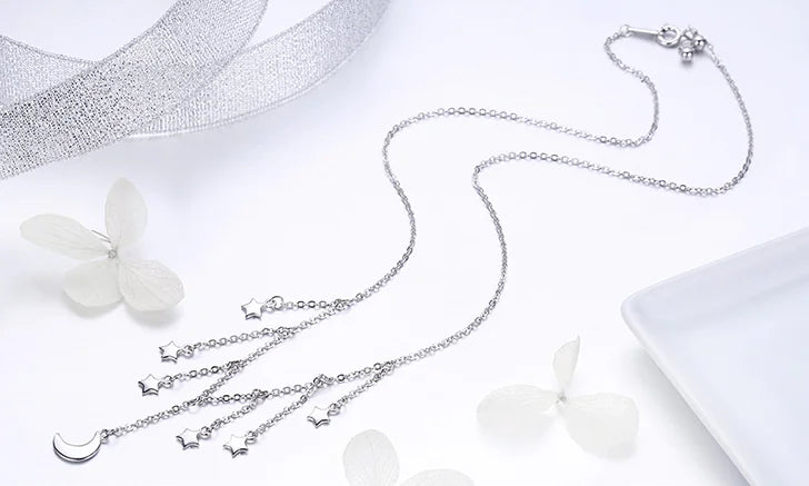 Star and Moon Necklace for Women